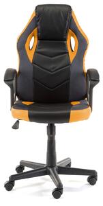 Ak furniture Otočná herná stolička FERO II čierno-oranžová