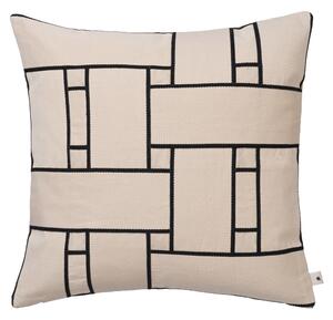 Poťah na vankúš Lattice Offset Off-white/Black 50 × 50 cm