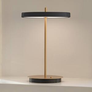 UMAGE LED dobíjacia stolová lampa Asteria Move čierna/mosadz 31 cm