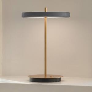UMAGE LED dobíjacia stolová lampa Asteria Move antracit/mosadz 31cm