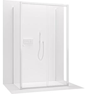 CERANO - Trostenný sprchovací kút Varone POINT UL/P - 6 mm - chróm, transparentné sklo - 120x100x195 cm - posuvný