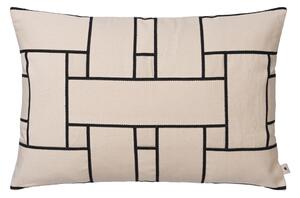 Poťah na vankúš Lattice Offset Off-white/Black 40 × 60 cm