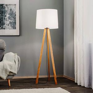 Quitani stojacia lampa Alos, dub, chintz biely, trojnožka