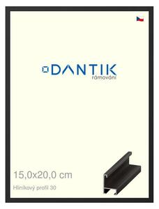 DANTIK rám na obraz 15x20 | ALU Černá matná (Sklo Čiré)