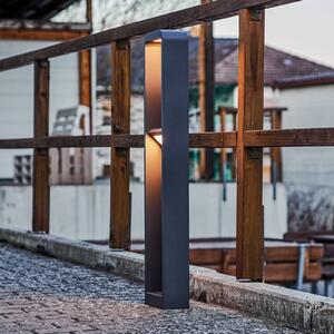 Lindby LED svetlo na chodník Darko, 100 cm, sivé, kov, IP54, Hliník / sivá / zinok, Hliník, Moderný, Osvetlenie príjazdovej cesty