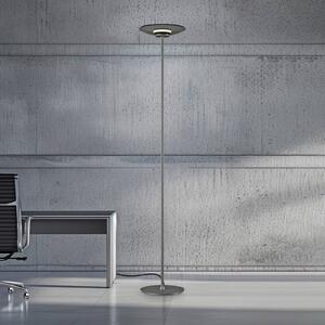 LED stojacia lampa PURE Moon, platinová, dymové sklo, 180 cm, Hliník / sivá / zinok, Spálňa, Hliník, Moderný, Stojaca lampa