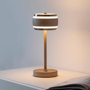Akumulátorová stolová lampa PURE Falling Rings, bronzová/DARK chróm,, Hnedá / staromosadz, Spálňa, Hliník, Moderný, Stojacie svietidlo