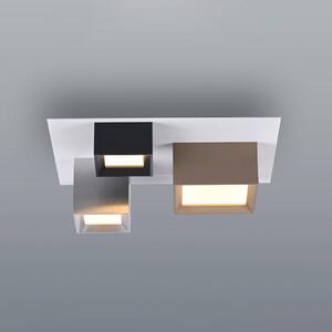 Stropné LED svetlo PURE Manhatten, viacfarebné, 3-pl.,, Viacfarebné, Chodba, Hliník, Moderný, Stropné svetlo