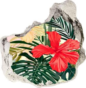 Nálepka diera na stenu betón Havajské kvety nd-p-84089036