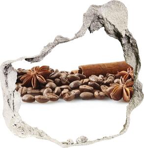 Fototapeta diera na stenu 3D Kávové zrná škorica