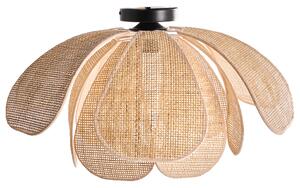 Závesná lampa prírodné ratanové tienidlo v tvare kvetu boho štýl svietidlo do obývacej izby a spálne