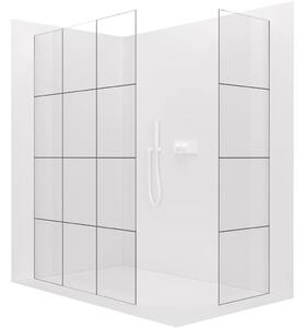 CERANO - Sprchová zástena Walk-in Crystal TL/P - 8 mm - bezvzperový systém - biela matná, industriálne sklo - 90x90x200 cm