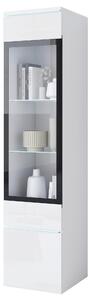 VITRÍNA, biela, biela s vysokým leskom, 30/130/33 cm P & B - Sklenené vitríny, Online Only
