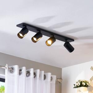 Arcchio bodové svetlá Brinja, čierny, dĺžka 65 cm, Ø 7 4-pl., Čierna, Obývacia izba / jedáleň, Hliník, Moderný, Stropné svetlo