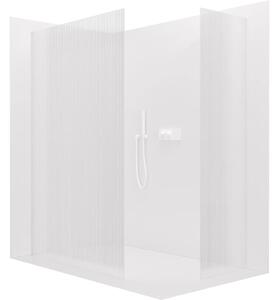 CERANO - Sprchová zástena Walk-in Crystal TL/P - 8 mm - bezvzperový systém - biela matná, ryhované sklo - 90x60x200 cm