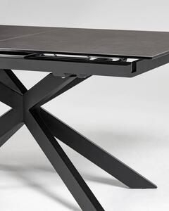 MUZZA Rozkladací jedálenský stôl antamida 160 (210) x 90 cm tmavo sivý