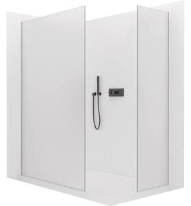 CERANO - Sprchová zástena Walk-in Crystal TL/P - 8 mm - bezvzperový systém - čierna matná, mliečne sklo - 60x60x200 cm