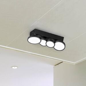 LIGHTME stropné LED svetlo Aqua GU10 4-pl. čierna