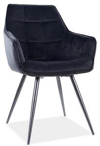Jedálenská stolička LINA Velvet, 59x90x45, čierna/bluvel 14