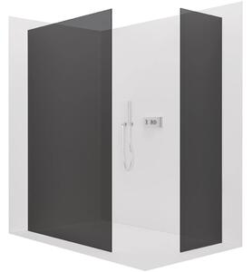 CERANO - Sprchová zástena Walk-in Crystal TL/P - 10 mm - bezvzperový systém - chróm, grafitové sklo - 160x150x200 cm
