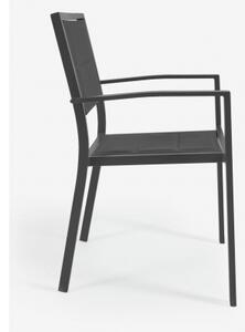 SIRLEY záhradná stolička Čierna