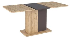 Rozkladací jedálenský stôl NEXT, 110-145x75x68, dub Wotan / hnedá