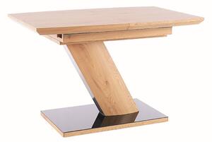 Rozkladací jedálenský stôl RODGERS, 120-160x76x80, dub/čierna