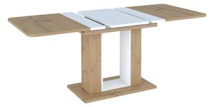 Rozkladací jedálenský stôl MINESOTA, 140-180x76x80, dub wotan/hnedá