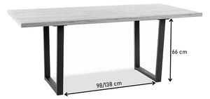 Rozkladací jedálenský stôl BENZ, 138-180x76x85, dub wotan/čierna
