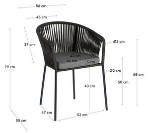 YANET záhradná stolička Čierna