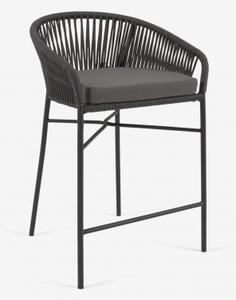 YANET 65 záhradná pultová stolička Čierna