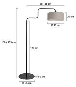 Stojacia lampa Bloeba, čierna/bahenná farba, výška 165 cm, chintz, Čierna, Obývacia izba / jedáleň, kov, Moderný, Stojaca lampa