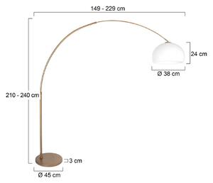Stojacia lampa Sparkled Light bronzová/biela 240 cm plast, Hnedá / staromosadz, Obývacia izba / jedáleň, kov, Moderný, Oblúková stojaca lampa