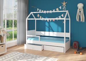 Detská posteľ + matrac OTELLO, 90x200, biela/biela