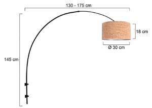 Nástenné svetlo Sparkled Light, čierna/hnedá, výška 240 cm, korok, Hnedá / hrdzavá, Obývacia izba / jedáleň, kov, Moderný