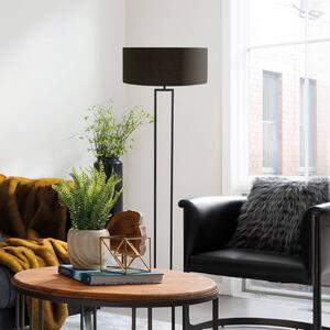 Stojacia lampa Stang, čierne/čierno-zlaté, výška 160 cm, chintz, Čierna, Obývacia izba / jedáleň, kov, Moderný, Stojaca lampa