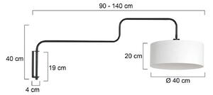 Steinhauer Nástenné svetlo Bloeba, čierna/biela, výška 140 cm, plátno, Čierna, Obývacia izba / jedáleň, kov, Moderný, Nástenné svietidlo
