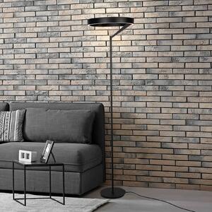 LED stojacia lampa Mykty, čierne, výška 170 cm, kovové, 2-pl.,, Čierna, Obývacia izba / jedáleň, kov, Moderný, Zemné bodové svetlo
