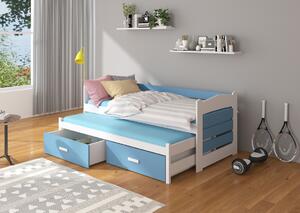 Detská posteľ ELIZABETH + 2x matrac, 80x180/80x170, biela