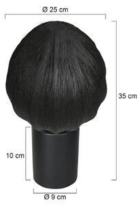 Stolová lampa Bloeba, čierna, Ø 25 cm, ľan/kov, Čierna, Obývacia izba / jedáleň, Textil / látka / hodváb, Stojacie svietidlo