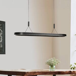 LED závesné svietidlo Mykty, čierna, dĺžka 120 cm, kov, 2-pl., Čierna, Obývacia izba / jedáleň, kov, Moderný, Závesné svietidlo