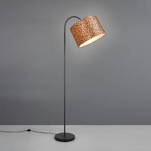 Stojacia lampa Pardina hnedá strakatá/čierna Výška 207 cm Kov, Hnedá / hrdzavá, Obývacia izba / jedáleň, kov, Moderný, Oblúková stojaca lampa