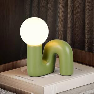 Stolová lampa Quinn, zelená, výška 22 cm, keramika/sklo, G9, Zelená, Obývacia izba / jedáleň, Keramický, Štýl mladých, Stojacie svietidlo