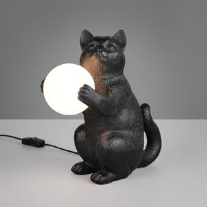 Stolová lampa Gatio, čierna, výška 30 cm, umelá živica, G9, Čierna, Obývacia izba / jedáleň, Plast, Štýl mladých