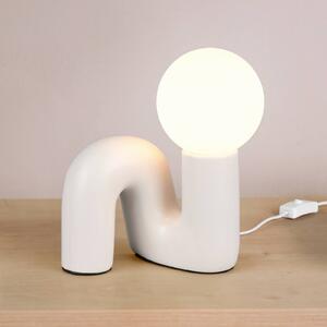 Reality Leuchten Stolová lampa Quinn, svetlošedá, výška 22 cm, keramika/sklo, G9, Hliník / sivá / zinok, Obývacia izba / jedáleň, Keramický, Štýl mladých, Stojacie svietidlo