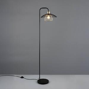 Stojacia lampa Lauris, čierna matná, výška 155 cm, kov, E27, Čierna, Obývacia izba / jedáleň, kov, Moderný, Oblúková stojaca lampa
