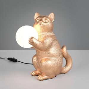 Stolová lampa Gatio, zlatá farba, výška 30 cm, umelá živica, G9, Mosadz / zlato, Obývacia izba / jedáleň, Plast, Štýl mladých