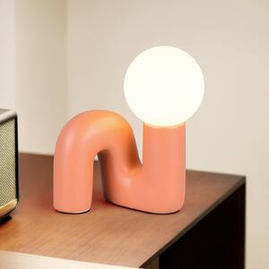 Stolová lampa Quinn, oranžová, výška 22 cm, keramika/sklo, G9, Žltá / oranžová, Obývacia izba / jedáleň, Keramický, Štýl mladých, Stojacie svietidlo
