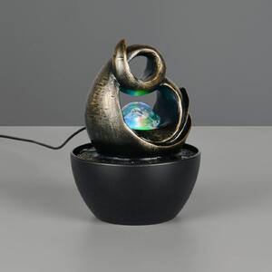 Stolová LED lampa Luma, hnedá, výška 19 cm, umelá živica, RGB USB, Hnedá / hrdzavá, Obývacia izba / jedáleň, Plast