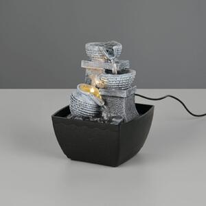 Stolová LED lampa Luma, hnedá, výška 18 cm, umelá živica, USB, Hnedá / hrdzavá, Obývacia izba / jedáleň, Plast